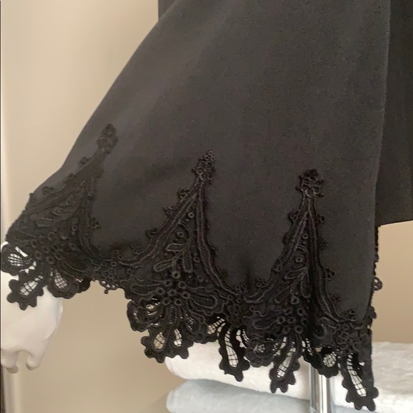 Mika Mendel Black Glenda Bell Sleeves w/Embroidery Accent Zip Front Jacket - Picture 9 of 11